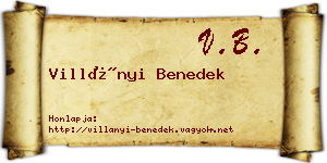 Villányi Benedek névjegykártya